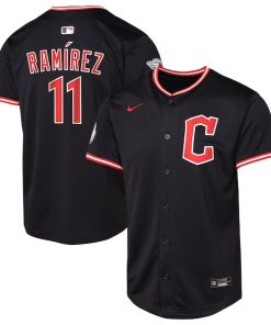 Alternative view of Jose Ramirez Cleveland Guardians Nike Youth Alternate Limited Player Jersey - Pitch Blue/White