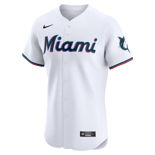 Eury Perez Miami Marlins Nike Home Elite Player Jersey - White - Image 2
