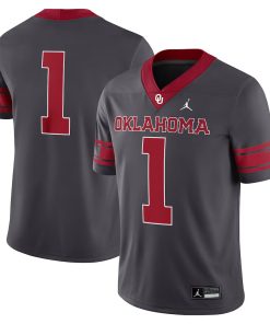 #1 Oklahoma Sooners Jordan Brand Alternate Game Jersey - Anthracite