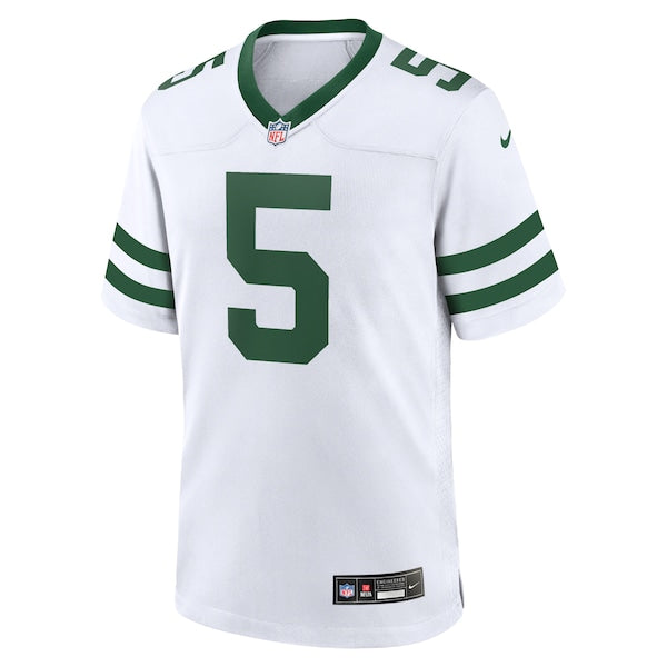 Garrett Wilson New York Jets Nike Game Jersey - Legacy White/Black/Green - Image 3