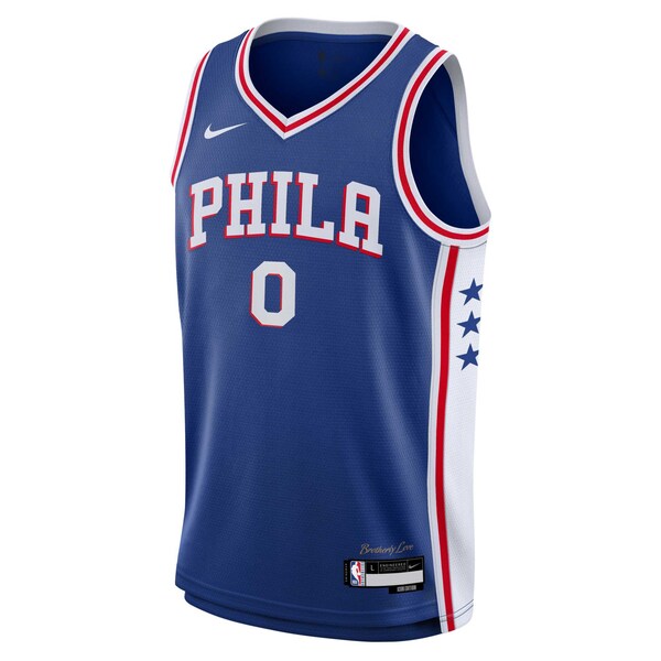 Tyrese Maxey Philadelphia 76ers Nike Youth Swingman Jersey - Icon Edition - Royal - Image 2