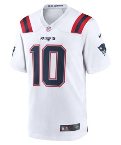 Alternative view of Drake Maye New England Patriots Nike 2024 NFL Draft First Round Pick Player Game Jersey - White
