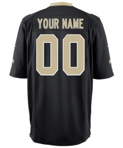 Alternative view of New Orleans Saints Nike Youth Custom Game Jersey - Black