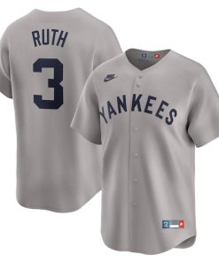 Babe Ruth New York Yankees Nike Throwback Cooperstown Collection Limited Jersey - Gray