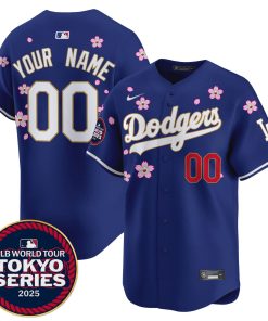 Los Angeles Dodgers Nike 2025 Tokyo Series Vapor Premier Limited Jersey - Royal - Custom