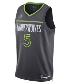 Alternative view of Anthony Edwards Minnesota Timberwolves Jordan Brand Unisex Swingman Jersey - Statement Edition - Charcoal