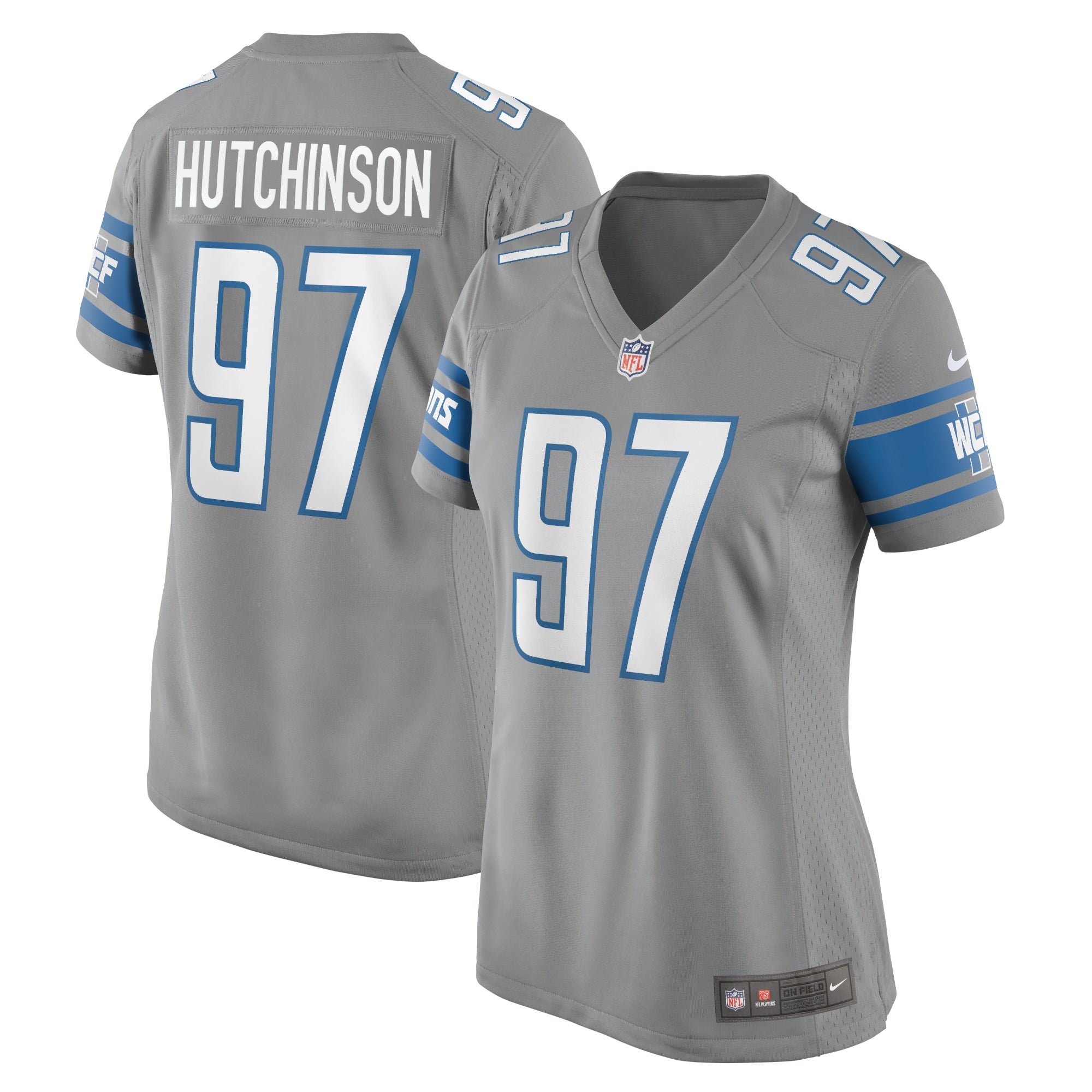 Aidan Hutchinson Detroit Lions Nike Women's Player Jersey - Blue/Silver - Image 6
