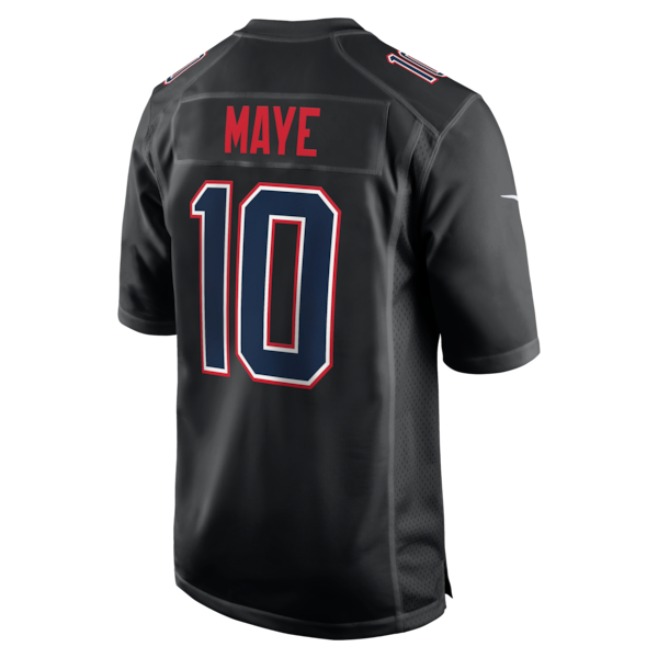 Drake Maye New England Patriots Nike Game Jersey - Carbon Black/White - Image 4