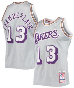 Wilt Chamberlain Los Angeles Lakers 75th Anniversary 1971/72 Hardwood Classics Swingman Jersey - Silver