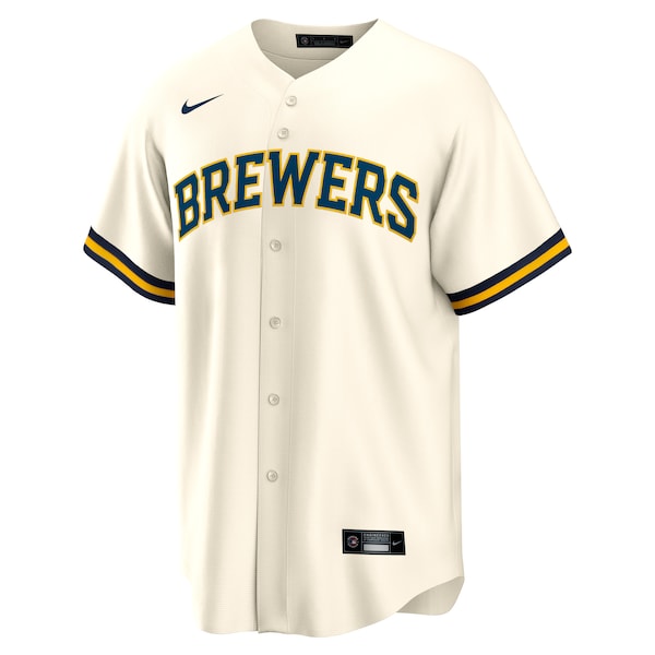 Milwaukee Brewers Nike Home Blank Replica Jersey - Cream - Image 2
