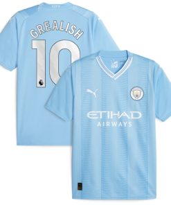 Jack Grealish Manchester City Puma 2023/24 Home Replica Player Jersey - Sky Blue