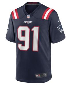 Alternative view of Deatrich Wise Jr. New England Patriots Nike Game Jersey - Navy