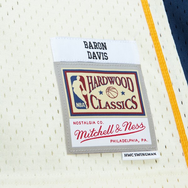 Baron Davis Golden State Warriors Chainstitch Swingman Jersey - Cream - Image 4