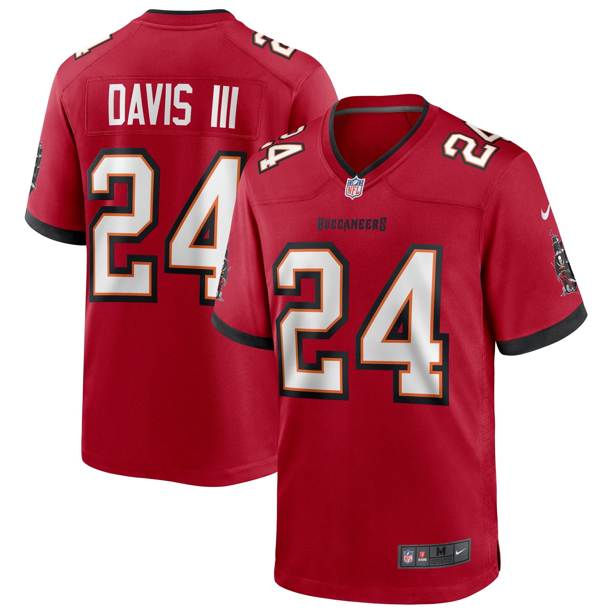 Carlton Davis III Tampa Bay Buccaneers Nike Throwback Game Jersey - Orange/Red - Image 5