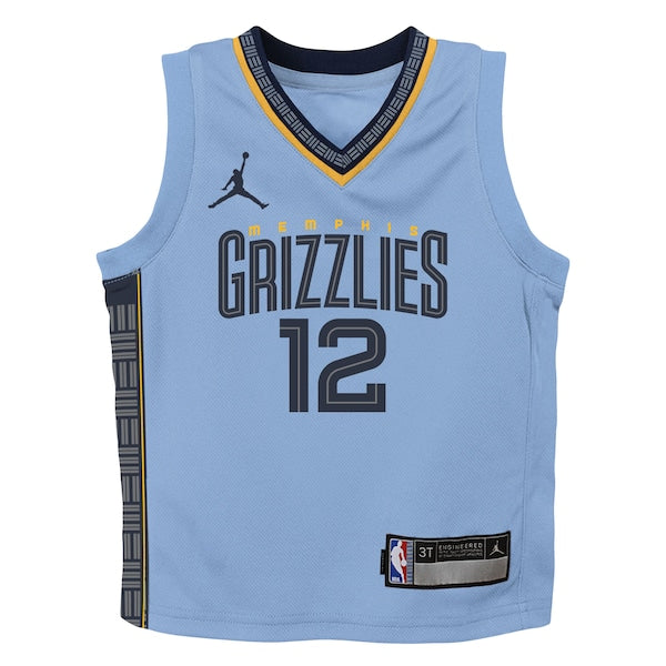 Ja Morant Memphis Grizzlies Jordan Brand Preschool 2022/23 Statement Edition Jersey - Light Blue - Image 2