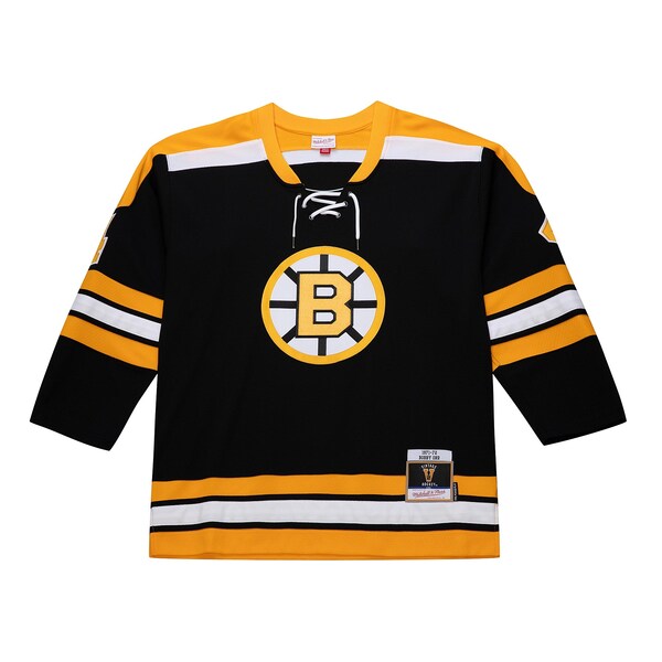 Bobby Orr Boston Bruins Big & Tall 1971/72 Blue Line 2.0 Jersey - Black - Image 2