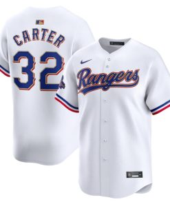 Evan Carter Texas Rangers Nike 2024 Gold Collection Limited Player Jersey?¨C White