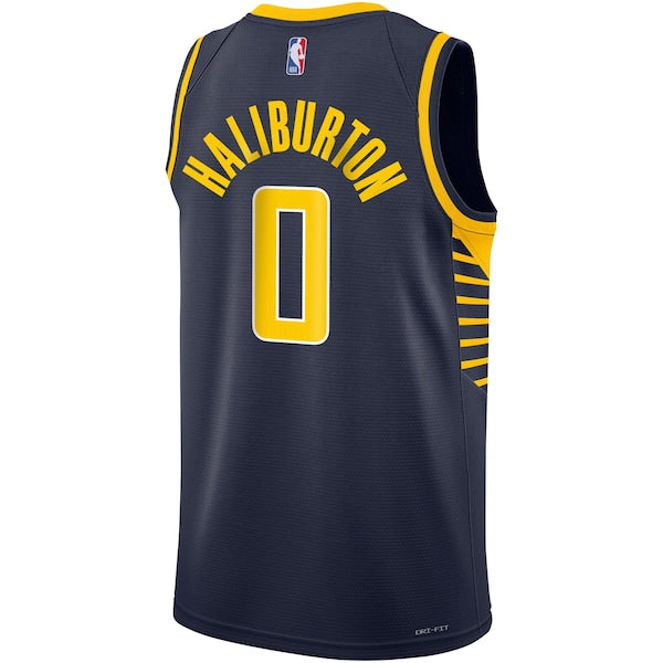 Tyrese Haliburton Indiana Pacers Nike Youth Swingman Jersey - Icon Edition - Navy - Image 3