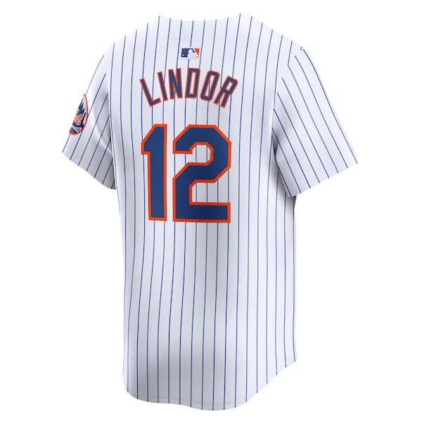 Francisco Lindor New York Mets Nike Home Limited Player Jersey - White/Gray - Image 4