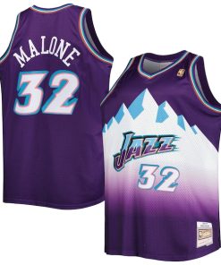 Alternative view of Karl Malone Utah Jazz Big & Tall Hardwood Classics 1996/97 Swingman Jersey - Purple/White
