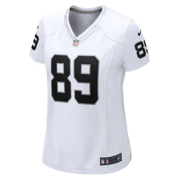 Brock Bowers Las Vegas Raiders Nike Women's Game Jersey - White/Black - Image 6