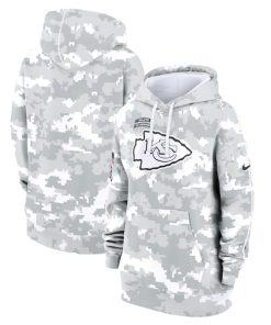Kansas City Chiefs Nike Women's 2024 Salute To Service Club Fleece Pullover Hoodie - Arctic Camo