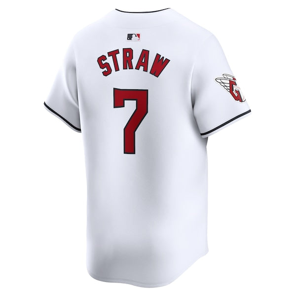 Myles Straw Cleveland Guardians Nike Home Limited Player Jersey - White - Image 3