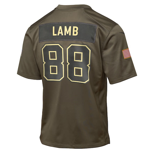 CeeDee Lamb Dallas Cowboys Nike Youth 2025 Salute to Service Game Jersey - Olive - Image 3