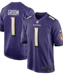 Number 1 Groom Baltimore Ravens Nike Game Jersey - Purple