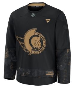 Alternative view of Ottawa Senators  2024 Military Appreciation Practice Jersey - Black