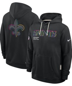 New Orleans Saints Nike 2025 NFL Crucial Catch Sideline Standard Issue Dri-FIT Hoodie - Black