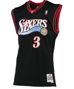 Alternative view of Allen Iverson Philadelphia 76ers 2000/01 Hardwood Classics Swingman Jersey - Black