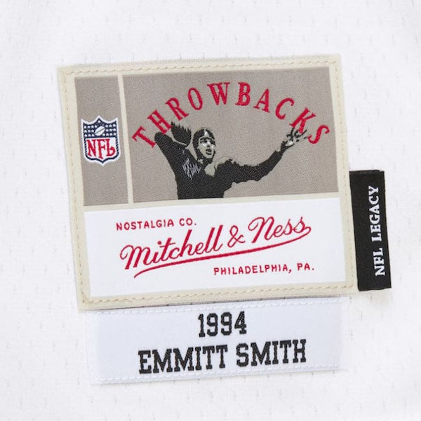 Emmitt Smith Dallas Cowboys 1994 Alternate Legacy Replica Jersey - White - Image 4