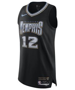 Alternative view of Ja Morant Memphis Grizzlies Nike 2022/23 Authentic Jersey - City Edition - Black