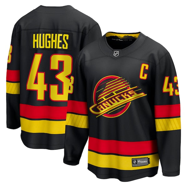 Quinn Hughes Vancouver Canucks Alternate Breakaway Jersey - Black