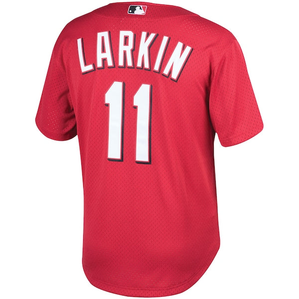 Barry Larkin Cincinnati Reds Throwback Cooperstown Mesh Batting Practice Jersey - Red - Image 3