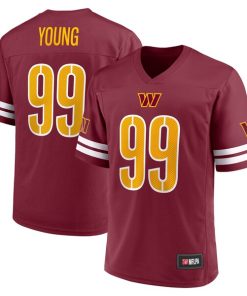 Alternative view of Men's Chase Young Burgundy Washington Commanders Replica Player Jersey