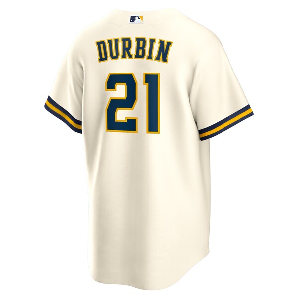 Caleb Durbin Milwaukee Brewers Nike Home Replica Jersey - Cream - Image 3