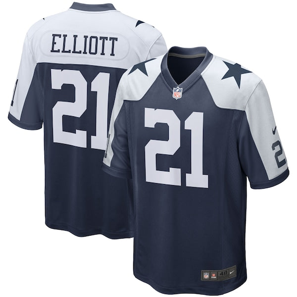 Ezekiel Elliott Dallas Cowboys Nike Alternate Game Team Jersey - Navy/White - Image 2