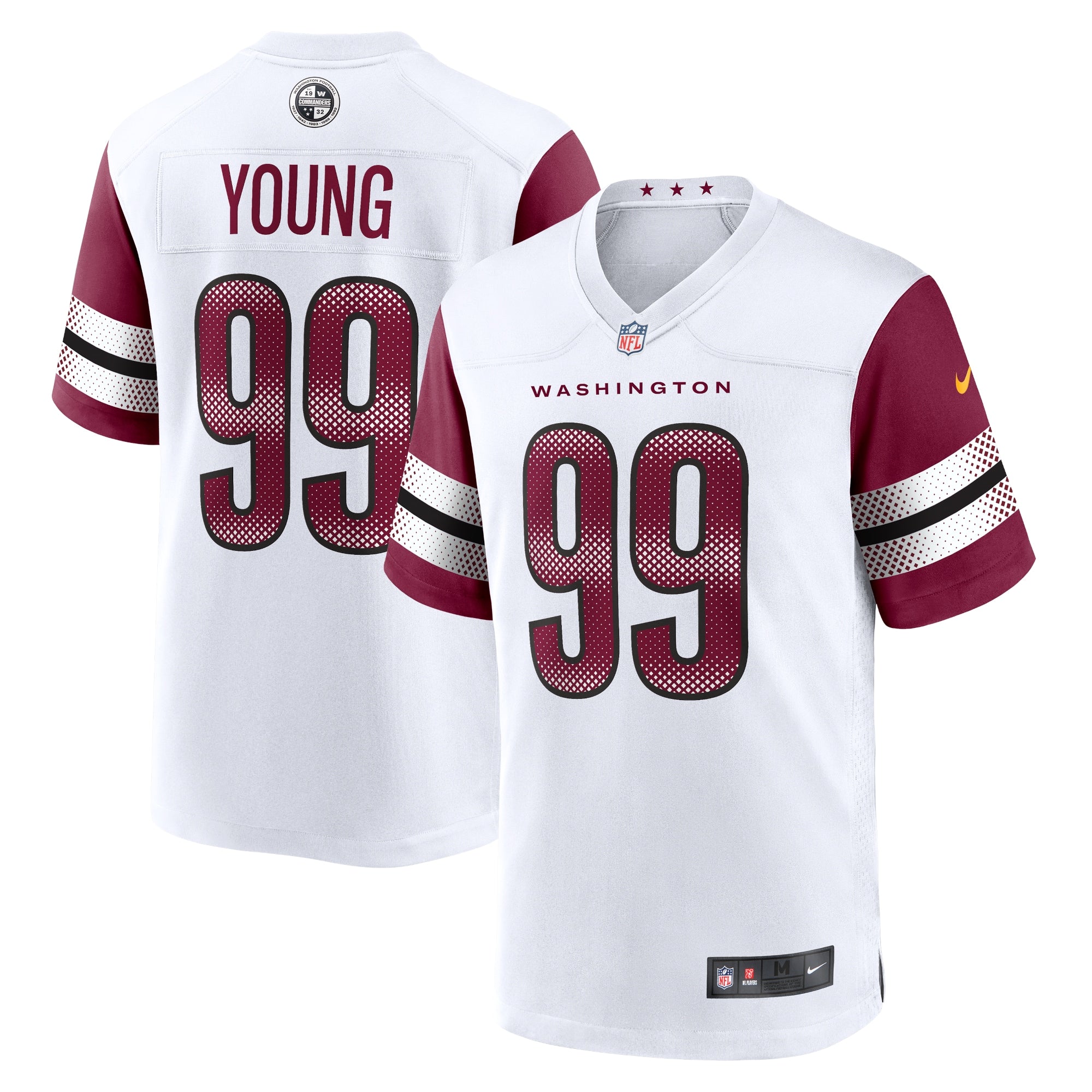 Chase Young Washington Commanders Nike Game Jersey - Burgundy/White - Image 5
