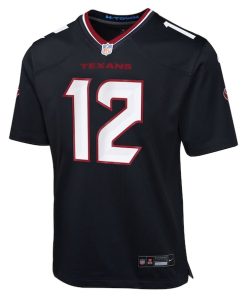 Alternative view of Nico Collins Houston Texans Nike Youth Team Game Jersey - Navy