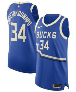Giannis Antetokounmpo Milwaukee Bucks Nike 2024/25 Authentic Player Jersey - City Edition - Royal