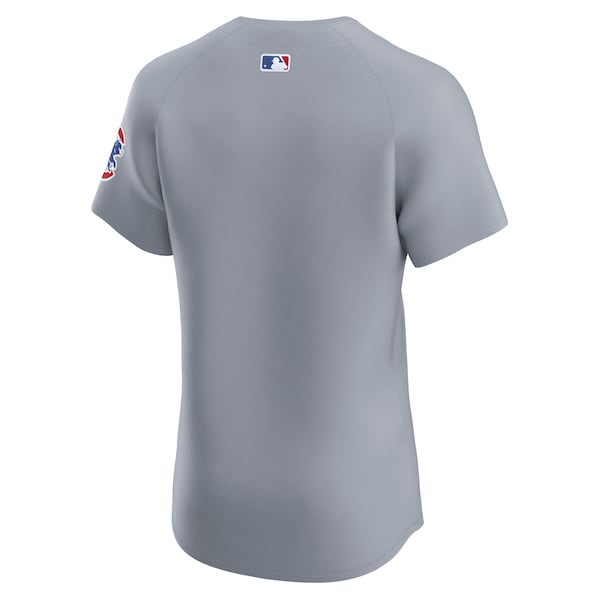 Chicago Cubs Nike Road Vapor Premier Elite Patch Jersey - Gray - Image 3