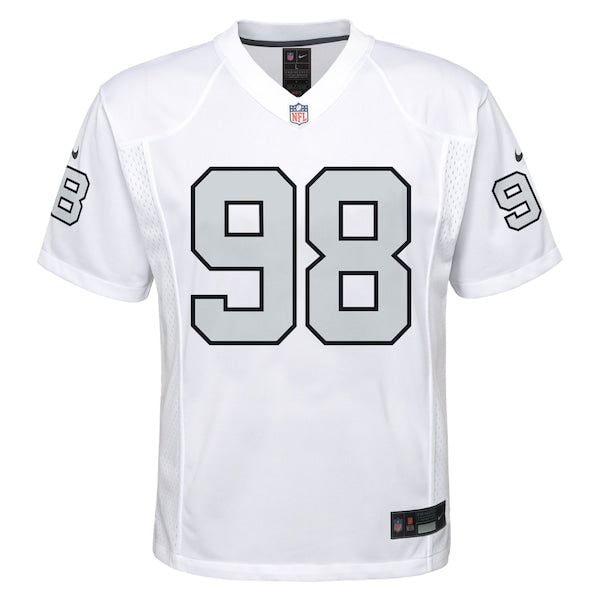Maxx Crosby Las Vegas Raiders Nike Youth Game Jersey - White - Image 2