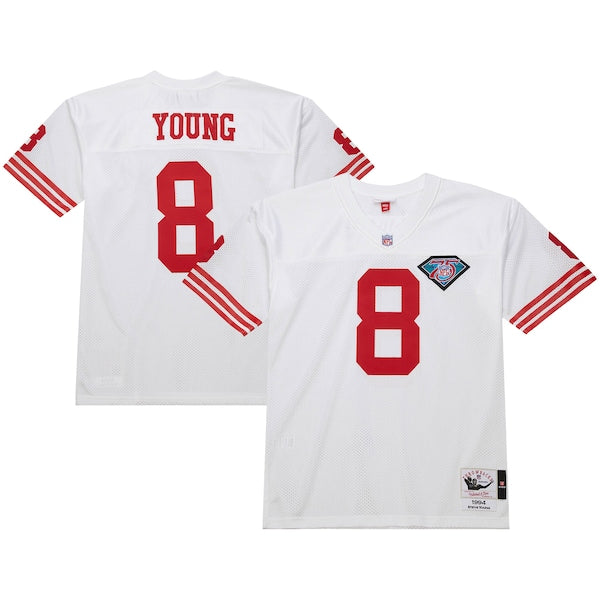 Steve Young San Francisco 49ers 1994 Authentic Throwback Retired Player Jersey - White