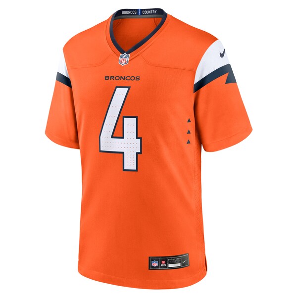 Zach Wilson Denver Broncos Nike Team Game Jersey - Orange - Image 2