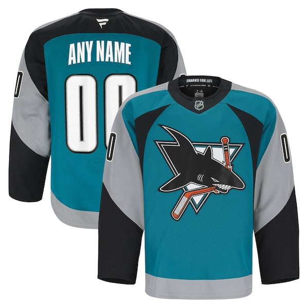 San Jose Sharks Alternate Authentic Pro Custom Jersey - Teal