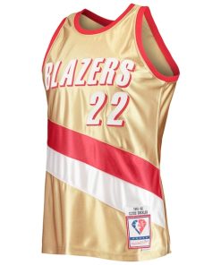 Alternative view of Clyde Drexler Portland Trail Blazers 75th Anniversary 1991/92 Hardwood Classics Swingman Jersey - Gold