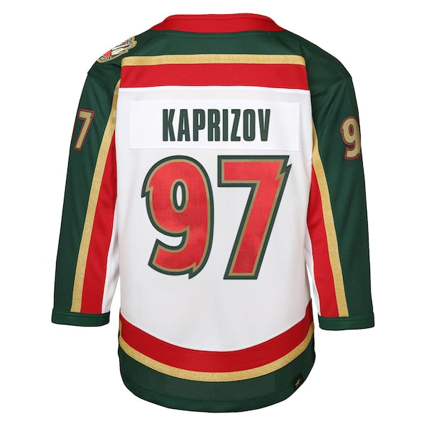 Kirill Kaprizov Minnesota Wild Youth 25th Anniversary Replica Player Jersey - White/Green - Image 3