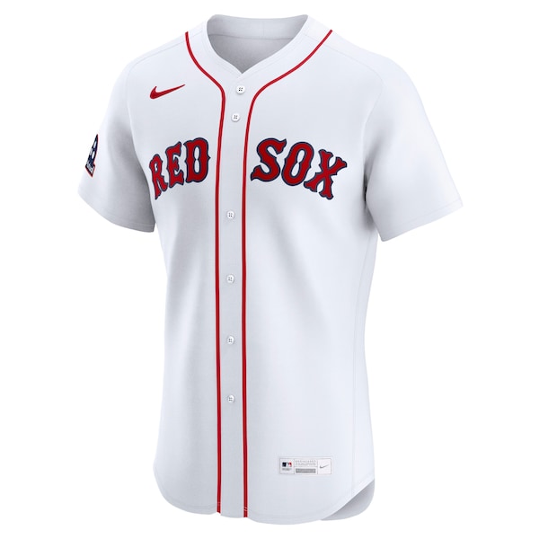 Boston Red Sox Nike Home Sponsor Patch Elite Jersey - White - Image 2